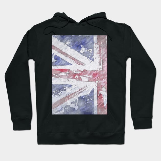 Rustic Union Jack Flag Hoodie by BethsdaleArt